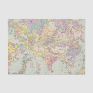 Asien u Europa - Atlas Map of Asia and Europe Tissuepapier