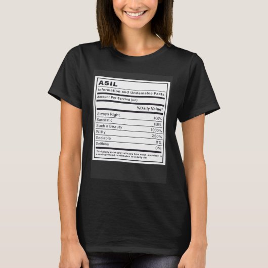 Asil Information and Undeniable Facts T-shirt (Voorkant)