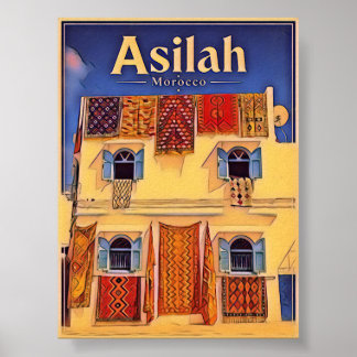 Asilah Marokko blauwe stad Poster