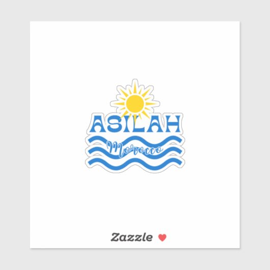 ASILAH Marokko-Zonnegolven Sticker (Vel)