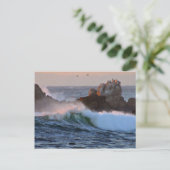 Asilomar Beach Wave Big Sur California, getekend Briefkaart (Staand voorkant)