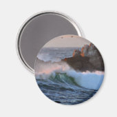 Asilomar Beach Wave Big Sur Californië geschilderd Magneet (Voorkant / Achterkant)