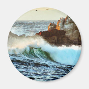 Asilomar beaches Waves Ocean Dusk Magneet