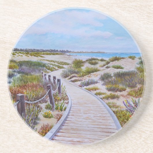 Asilomar Strandpad Zandsteen Onderzetter (Voorkant)