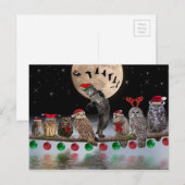 Asio die met Uilen op Kerstavond danst Feestdagenkaart (Voorkant / Achterkant)