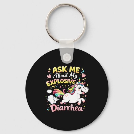 Ask about explosive diarrhea funny poop meme sleutelhanger (Voorkant)