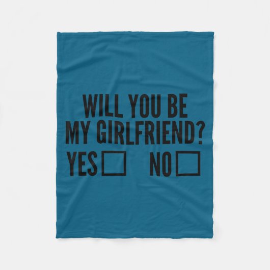 Ask Her Will You Be My Girlfriend Valentine's Day  Fleece Deken (Voorkant)