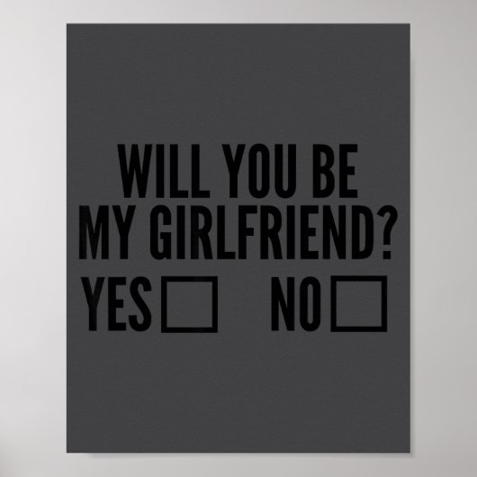 Ask Her Will You Be My Girlfriend Valentine's Day Poster (Voorkant)