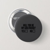 Ask Her Will You Be My Girlfriend Valentine's Day Ronde Button 5,7 Cm (Voorkant /achterkant)