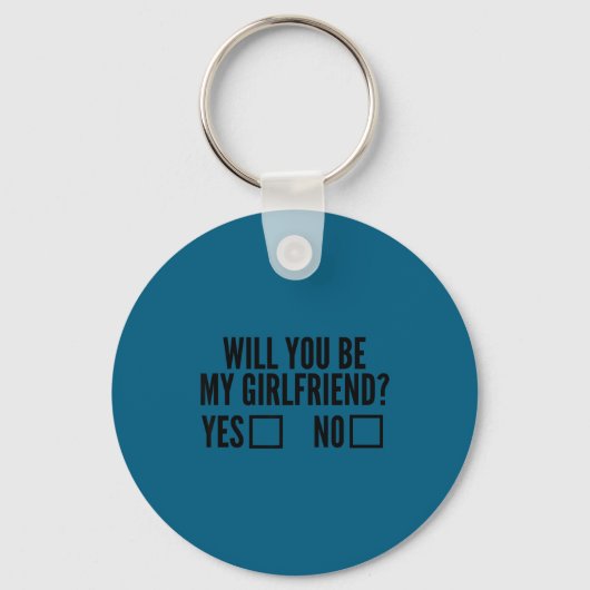 Ask Her Will You Be My Girlfriend Valentine's Day Sleutelhanger (Voorkant)