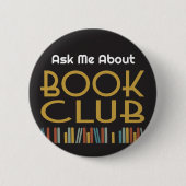 Ask Me About Book Club  Ronde Button 5,7 Cm (Voorkant)