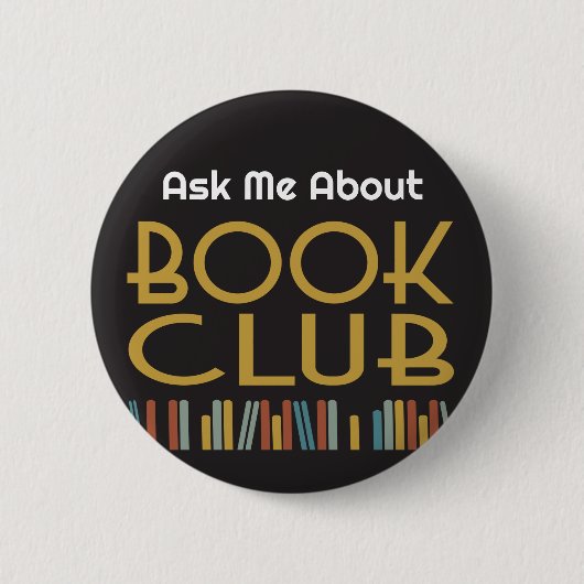 Ask Me About Book Club  Ronde Button 5,7 Cm (Voorkant)