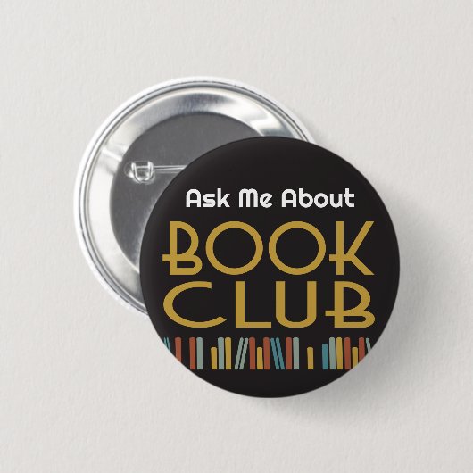 Ask Me About Book Club  Ronde Button 5,7 Cm (Voorkant /achterkant)