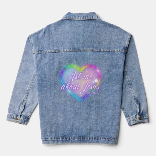Ask me about Jesus - trust me Denim Jacket (Achterkant)