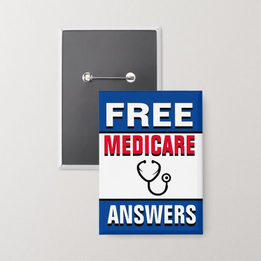 Ask Me About Medicare Button (Voorkant / Achterkant)