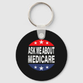 Ask Me About Medicare Insurance Agent Broker Quote Sleutelhanger (Voorkant)