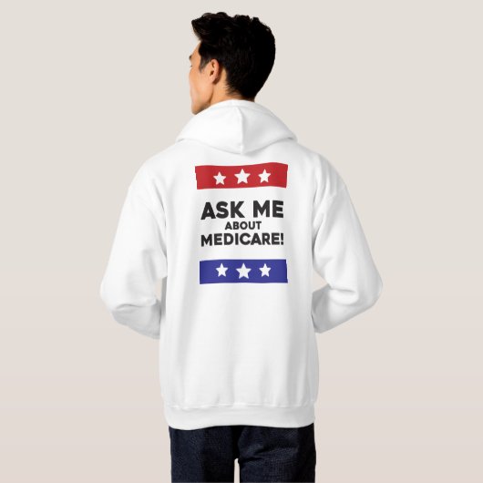 Ask Me About Medicare – Pullover Hoodie (Achterkant volledig)