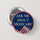 Ask Me About Medicare  Ronde Button 5,7 Cm (Voorkant /achterkant)