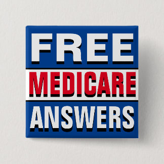 Ask Me About Medicare Vierkante Button 5,1 Cm