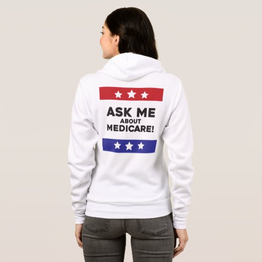 Ask Me About Medicare Zip-Up Jacket Hoodie (Achterkant volledig)