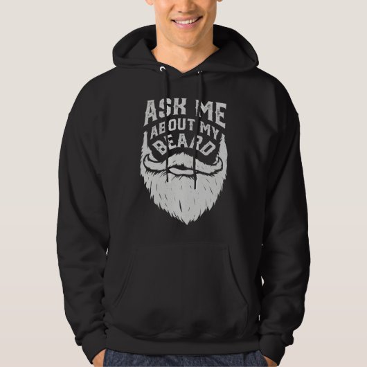Ask Me About My Beard  Sarcastic Boys Men Hoodie (Voorkant)
