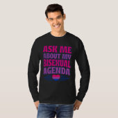 Ask Me About My Bisexual Agenda Heart Bi Pride Aes T-shirt (Voorkant volledig)