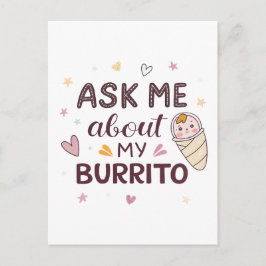 Ask Me About My Burrito Cute Baby Art Briefkaart