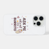 Ask Me About My Burrito Cute Baby Art iPhone Hoesje (Achterkant horizontaal)