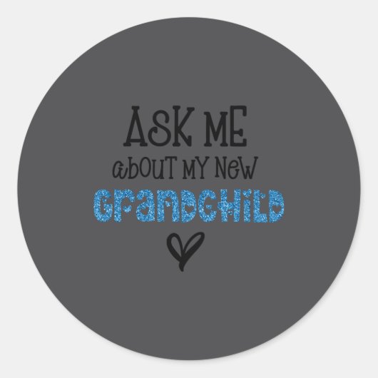Ask Me About My New Granhild Blue Faux Glitter _1  Ronde Sticker (Voorkant)