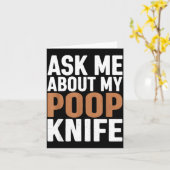 Ask Me About My Op Knife Funny Toilet Humor  Kaart (Gele Bloem)