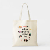Ask me about my rescue dog tote bag (Achterkant)