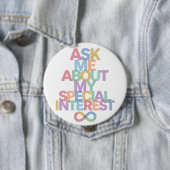 Ask Me About My Special Interest Autism Awareness Ronde Button 4,0 Cm (In situ)