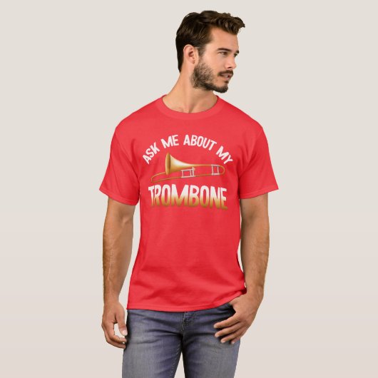 Ask Me About Myrombonerumpetrompete Band friend T-shirt (Voorkant volledig)