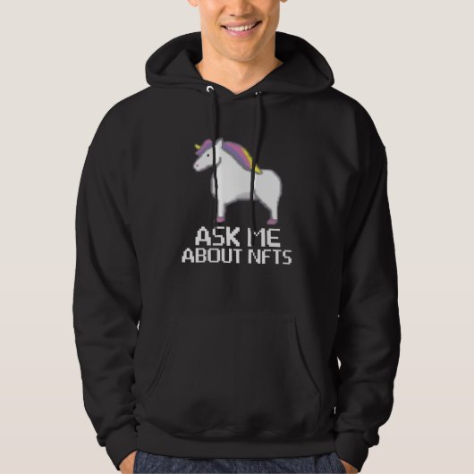 Ask me about NFTs  Non Fungable Token Crypto NFT Hoodie (Voorkant)