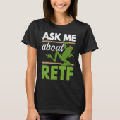 Ask Me About RETF Red Eyed Tree Frog  Toad Amphibi T-shirt (Voorkant)