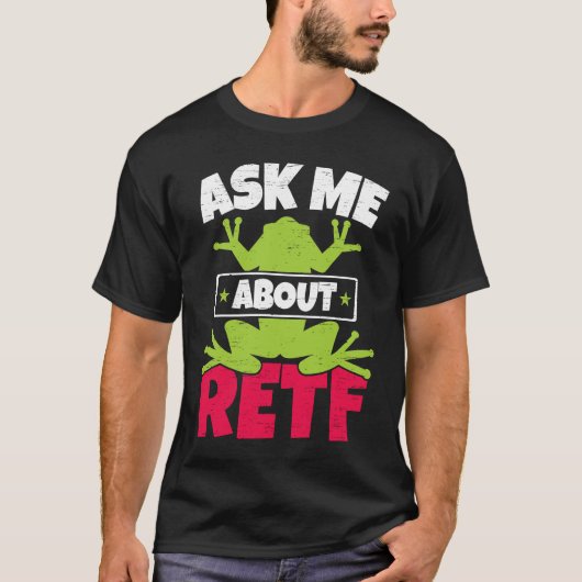 Ask Me About RETF Red Eyed Tree Frog  Toad Amphibi T-shirt (Voorkant)