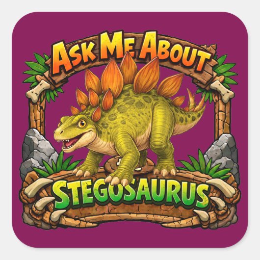 Ask Me About the Stegosaurus | 3 inch Sticker (Voorkant)
