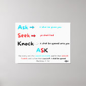 Ask Seek Knock Canvas Afdruk (Voorkant)