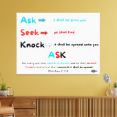 Ask Seek Knock Canvas Afdruk (Insitu (Woonkamer))