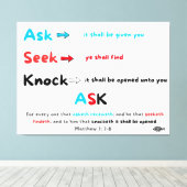 Ask Seek Knock Canvas Afdruk (Insitu (Houten vloer))