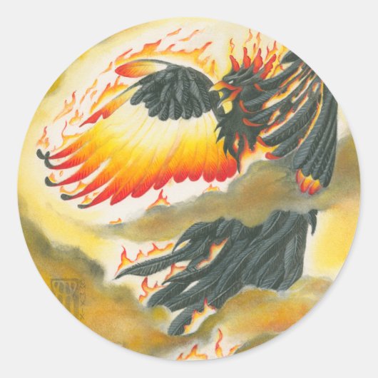 Askelon Pheonix Ronde Sticker (Voorkant)
