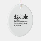 Askhole Definition Hilarious Gag Dictionary Adult Keramisch Ornament (Rechts)