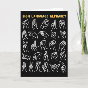 Asl Abc Amerikaanse Gebarentaal Alfabet Retro Dove Kaart