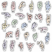 ASL ABC Sticker – Bright & Educational Sticker (Voorkant)