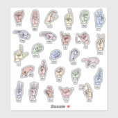 ASL ABC Sticker – Helder & Educatief Sticker (Vel)
