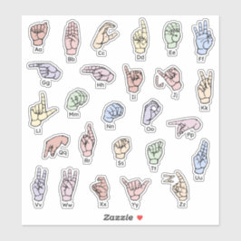 ASL ABC Sticker – Helder & Educatief Sticker
