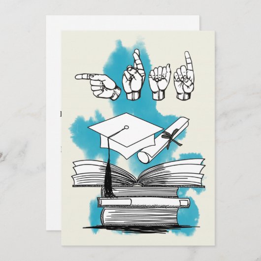 ASL Afstudeerder Uitnodiging met Afstudeerder Fing (Voorkant / Achterkant)