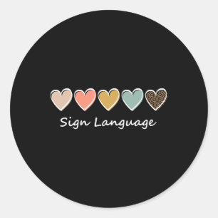 Asl Alfabet Amerikaans Asl Lerares Tekentaal Ronde Sticker