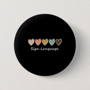 Asl Alfabet Amerikaans Asl Lerares Zingtaal Ronde Button 5,7 Cm