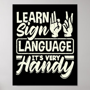 Asl Alfabet Docent Amerikaans Gebarentaal Het Is V Poster